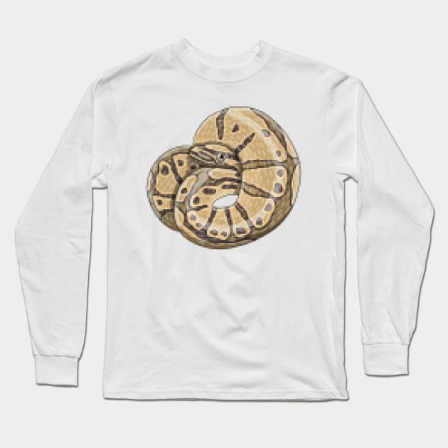 8bit hypomelanistic ball python Long Sleeve T-Shirt by Artbychb